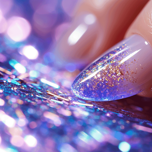 09.  Full Set of Glitter Tips: Acrylic or Gel